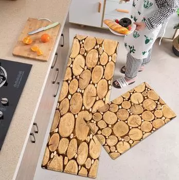 Кухонные коврики с деревянным принтом для пола, мягкие коврики для ванной, против усталости, для ванной комнаты, гостиной, коврик для коврика для прачечной 40x60cm 1pcs