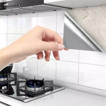 Кухонные масляные огнестойкие наклейки Утолщенная имитация плитки Наклейка для стен Самоклеящиеся обои Можно чистить Обои Украшения стен 60cm*2m