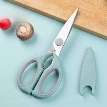Кухонные многоцелевые ножницы с чехлами, мощные костерезные ножницы, подходят для резки мяса и жареных куриных костей зелёный