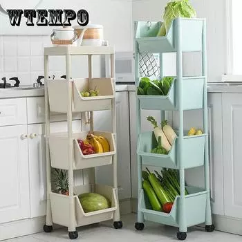 Кухонные многофункциональные полки с боковыми зажимами, холодильник, туалет, пол, ванная комната, многослойная тележка с зазором, двухтактная узкая ячейка для хранения 4 layers