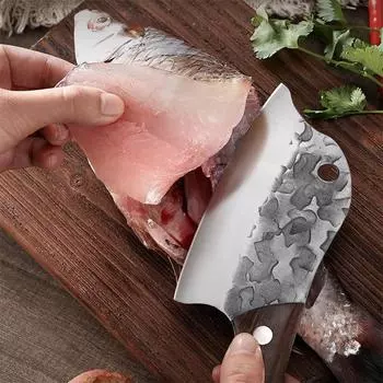 Кухонные ножи из кости, кованый нож двойного назначения, бытовой кухонный нож, острый нож для мяса и рыбы, поварской нож для приготовления пищи