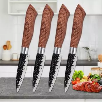 Кухонные ножи из нержавеющей стали, нож для очистки фруктов, нарезка костей, нарезка овощей, барбекю, нож для рыбалки, кухонные инструменты 1pc knife