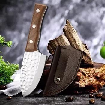 Кухонные ножи из нержавеющей стали Нож шеф-повара Нож для разделки мяса Нож для нарезки овощей Ножи для рыбалки Нож для приготовления пищи на открытом воздухе