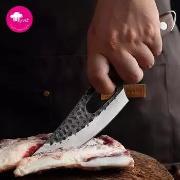 Кухонные ножи Нож для обвалки из кованой нержавеющей стали Тесак для мяса Фрукты Овощи Нож шеф-повара