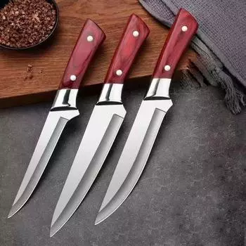 Кухонные ножи Ножи шеф-повара Нержавеющая сталь Тесак для мяса Нож мясника Нож для овощей Нож для филе рыбы D