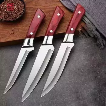 Кухонные ножи Ножи шеф-повара Нержавеющая сталь Тесак для мяса Нож мясника Нож для овощей Нож для филе рыбы D