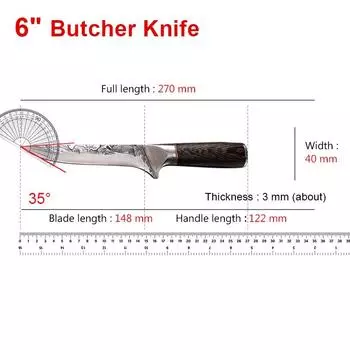 Кухонные ножи ручной ковки из нержавеющей стали, филейный нож, поварской нож для мяса, мясной нож, нож для разделки мяса, рыболовный нож для нарезки мяса