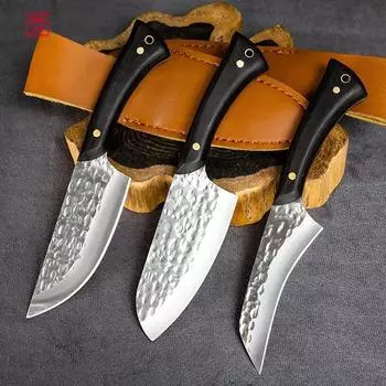 Кухонные ножи ручной работы Стальной нож шеф-повара Тесак для мяса Нож для обвалки Овощной измельчитель Резак Size 3