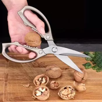 Кухонные ножницы для резки костей, мощные ножницы для куриных костей, многофункциональные ножницы для разделки мяса и костей, ножницы для рыбы серый