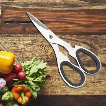 Кухонные ножницы из нержавеющей стали, многофункциональные бытовые ножницы для еды, ножницы для фруктов и грецких орехов, которые могут открыть крышку бутылки чёрный