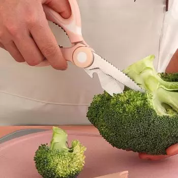 Кухонные ножницы из нержавеющей стали, многофункциональные бытовые ножницы для куриных костей с крышкой, которые можно открыть, чтобы обрезать грецкие орехи красный