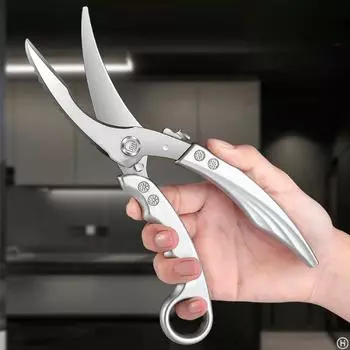 Кухонные ножницы из нержавеющей стали Ножницы для курицы, утки, птицы Острые ножницы для рыбьих костей Пищевые ножницы Кухонные принадлежности темно-зеленого