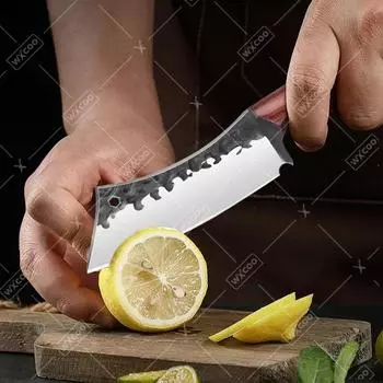 Кухонные ножницы из нержавеющей стали, профессиональный нож для обвалки, выкованный вручную мясницкий нож-тесак, нож для барбекю с чехлом