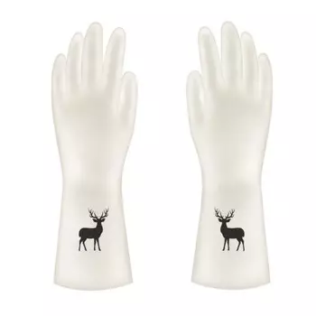 Кухонные перчатки Утолщенные перчатки для мытья посуды Противоскользящие резиновые многоразовые перчатки для уборки Уборка L