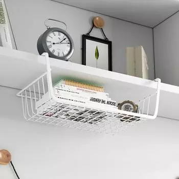Кухонные полки, стеллажи для хранения в общежитии, разделители под подвесными корзинами, настольные многослойные перегородки без отверстий для хранения белый