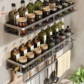 Кухонные полки, Стойка для хранения посуды, Вешалка, Угловая полка, Стойки для ножей, Крючки