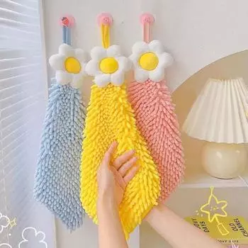 Кухонные полотенца для рук из синели, ванная комната, мультяшное полотенце для рук с подвесными петлями, быстросохнущие мягкие впитывающие полотенца из микрофибры