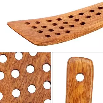 Кухонные принадлежности 24 отверстия Фильтр-лопатка для жарки стейков Деревянная лопатка