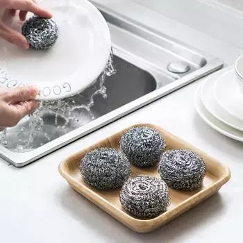 кухонные принадлежности для дома стальные шарики для чистки инструменты для ванной комнаты в горшках миски 6 щетка для чистки щетка 6Pcs/Set