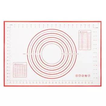 Кухонные принадлежности для выпечки, антипригарный силиконовый коврик для замешивания теста с весами для домашнего использования(красный