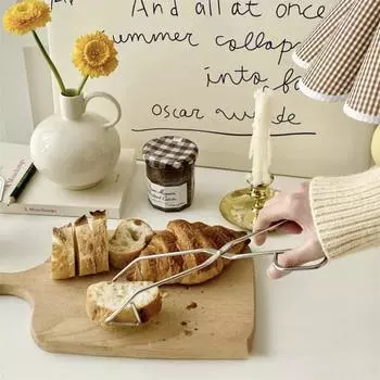 Кухонные принадлежности из нержавеющей стали, легко моющиеся щипцы для еды из нержавеющей стали, щипцы для еды из толстой стали, полые щипцы для приготовления сэндвичей