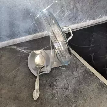 Кухонные принадлежности из нержавеющей стали Подставка для сковородок и крышек для кастрюль Держатель для ложек Органайзер для плиты Кухонные принадлежности Подставки для суповых ложек серебряный