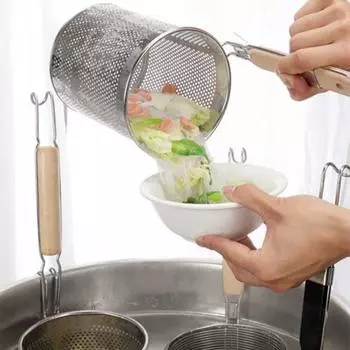 Кухонные принадлежности Lo Mein, кухонный дуршлаг из нержавеющей стали, скиммер, сито, корзина, сито, ложка