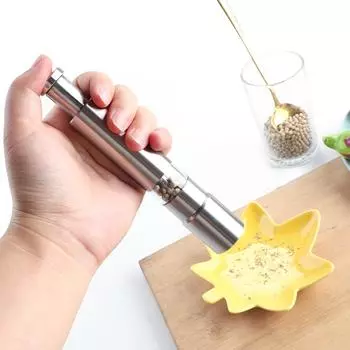 Кухонные принадлежности Приправа Измельчение Главная Кухонный Инструмент Соль Перец Специи Соус Мельница Ручная Из Нержавеющей Стали Перцемолка серебряный