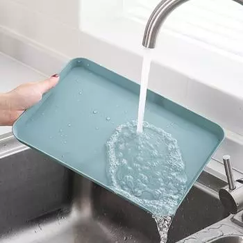 Кухонные принадлежности Простой прямоугольный фруктовый десерт Пластиковый поднос для хранения Фруктовая тарелка Ресторан El Bread Pans Поднос Purple S