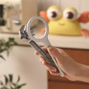 Кухонные принадлежности Ручной яйцерезатель из алюминиевого сплава Портативный многофункциональный яйцерезка Прочный нескользящий разделитель для фруктов серебряный