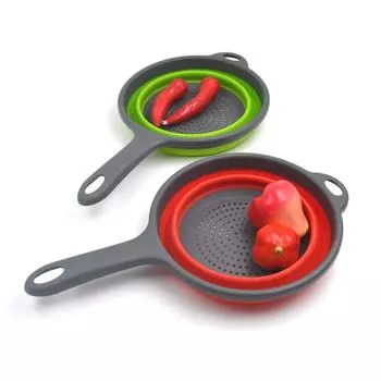 Кухонные принадлежности Складной силиконовый дуршлаг для мытья посуды Сушильная корзина для сушки посуды red