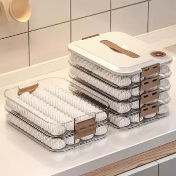Кухонные принадлежности Ящик для хранения пельменей Ящик для заморозки Холодильник Коробка для сохранения свежести Многослойный пищевой кухонный ящик для хранения