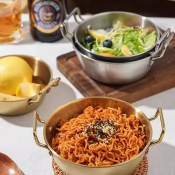 Кухонные салатницы из нержавеющей стали из золота и серебра с двойным ухом, блюдо для закусок и приправ, миска для сервировки еды, бытовая посуда