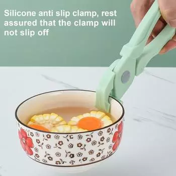Кухонные щипцы, держатели для кастрюль с защитой от ожогов, жаропрочные духовки, многофункциональные держатели для мисок и тарелок для горячей пищи, кухонные принадлежности зелёный