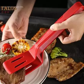 Кухонные щипцы для еды, многоцелевой, прочный, для барбекю, стейков, сервировочный зажим, принадлежности для ресторана красный