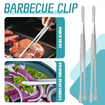 Кухонные щипцы из нержавеющей стали, принадлежности для барбекю, зажимы для мяса и овощей One Size серебряный