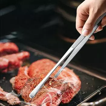 Кухонные щипцы из нержавеющей стали, принадлежности для барбекю, зажимы для мяса и овощей One Size серебряный