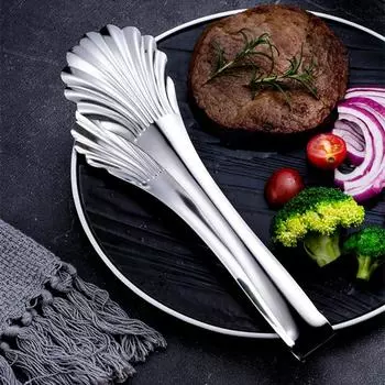 Кухонные щипцы из нержавеющей стали с длинной ручкой, зажим для стейков, зажим для торта, кухонная утварь