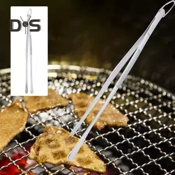 Кухонные щипцы Пинцет из нержавеющей стали Щипцы для барбекю 12 дюймов Прецизионные зубчатые кончики Металлические тонкие щипцы Щипцы Кухонная утварь для приготовления на гриле серебряный