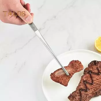Кухонные щипцы Сверхдлинные щипцы для готовки из нержавеющей стали Тонкие щипцы для гриля Нескользящая ручка Многофункциональные щипцы для готовки и выпечки