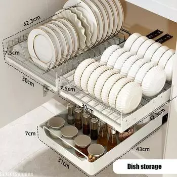 Кухонные шкафы с направляющими без возможности хранения установочного лотка, выдвижная полка для посуды с большой вместимостью