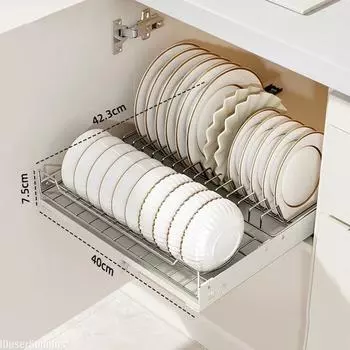 Кухонные шкафы с направляющими без возможности хранения установочного лотка, выдвижная полка для посуды с большой вместимостью