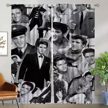 Кухонные шторы 2 шт E-Elvis затемняющие шторы для комнаты 2 панели тюля для спальни перегородка домашний интерьер шторы оттенки W50xH70cmx2pcs-CL