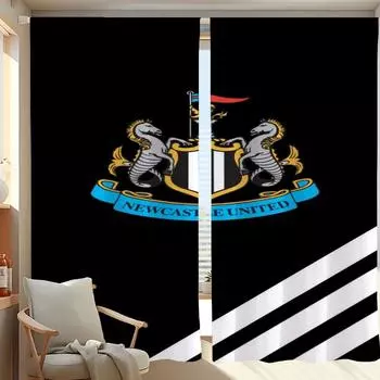 Кухонные шторы для гостиной, 2 шт., затемняющие шторы, занавески для дверей, N-newcastle United Fc, украшение для спальни, перегородка для дома W50xH70cmx2pcs-CL