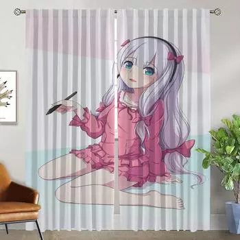 Кухонные шторы для гостиной Шторы Eromanga Sensei Shades Home Interior Шторы 2 шт. Хэллоуин Украшение Раздел W50xH70cmx2pcs-CL