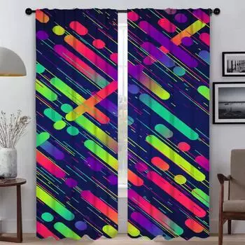 Кухонные шторы для спальни, цветные узорчатые шторы, домашний интерьер, шторы для гостиной, жалюзи, оконные шторы, перегородки W60xH90cmx2pcs-CL