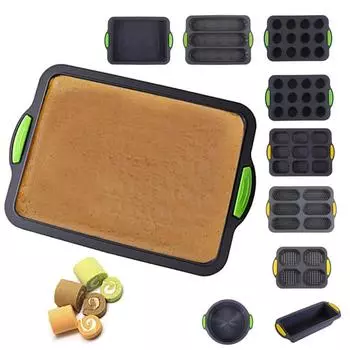 Кухонные силиконовые формы для хлеба, круглые булочки, кондитерские изделия, инструменты для выпечки, антипригарная посуда, длинная батон, багет, форма для эклера
