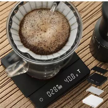 Кухонные весы для кофе Fuego с таймером, перезаряжаемые цифровые весы 0,1 г, высокая точность, 3 режима, капельные весы, подарок One Size чёрный