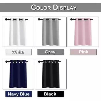 Кухонные затемняющие оконные шторы с термоизоляцией, короткие шторы для спальни, гостиной, домашнего декора, люверсы сверху, маленькие шторы W85xH61cm