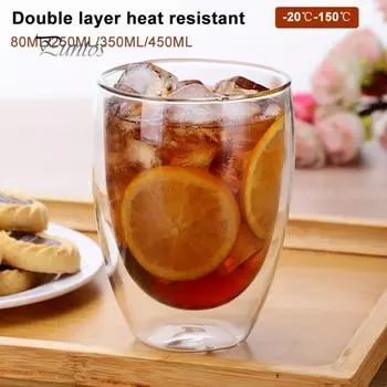 Кухонный артефакт Стена Теплоизоляция Чай Кофе Молоко Кружка Напиток Стеклянная чашка Посуда для напитков 80ML